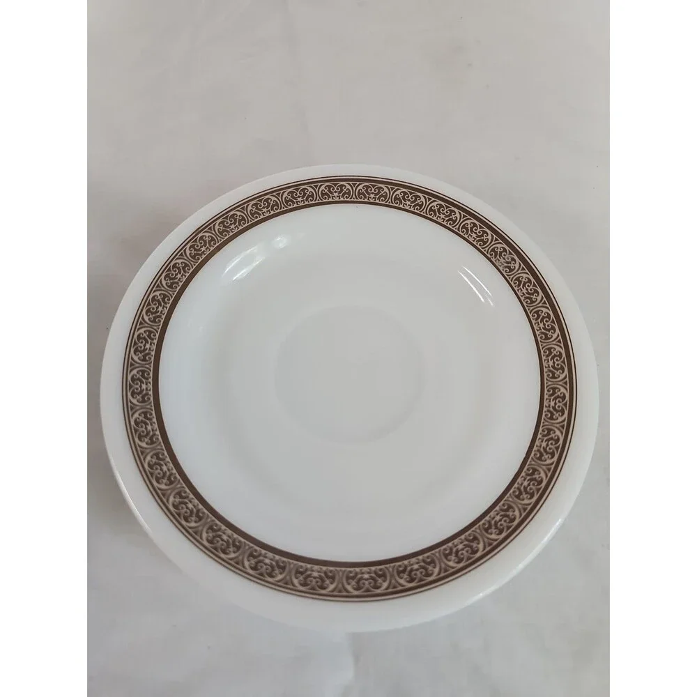 Vintage Pyrex Tableware Lot of 2 Ebony Saucer 6” Round #796-16 by Corning